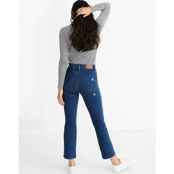 Madewell Cali Demi Boot Jeans Star Edition Galaxy Indigo Size 33 - Picture 4 of 6